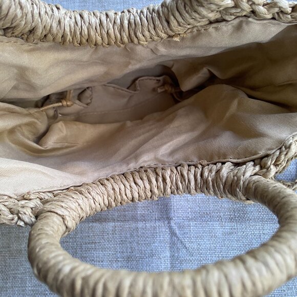 Yves Saint Laurent Straw Handbag With Round Handle Design - Picture 6 of 7